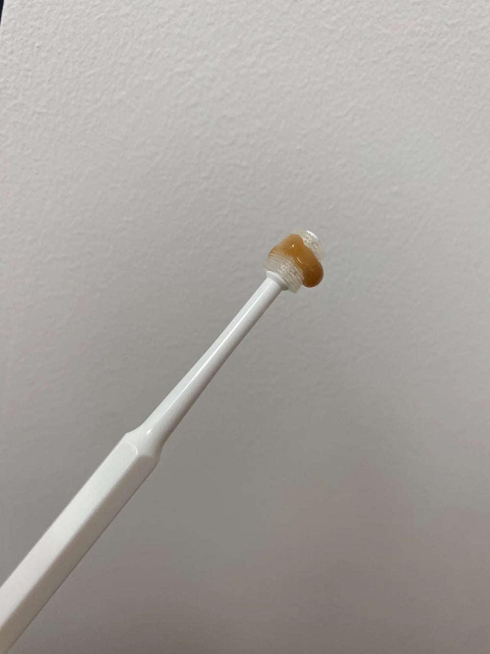 Customer showing the 360 ToothBrush with petsafe toothpaste