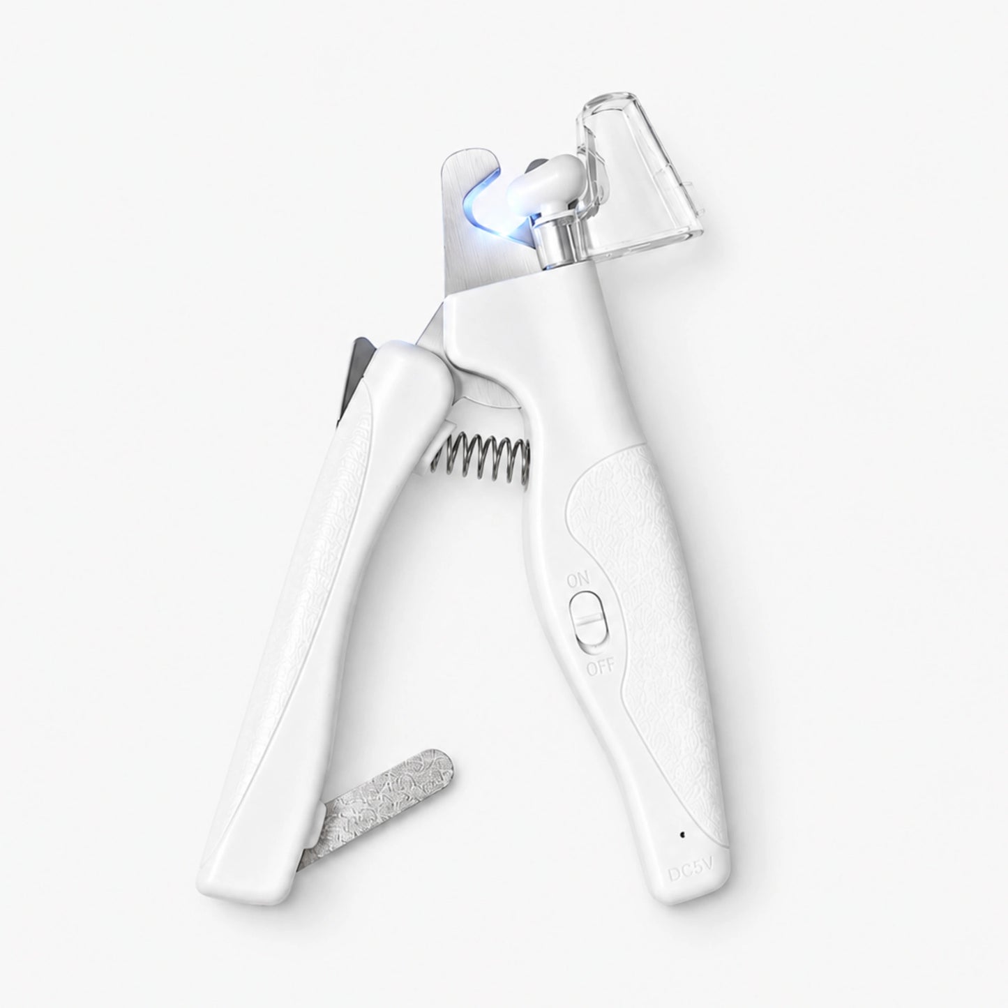 LED cat nail clipper with built-in light and safety guard for precise and safe nail trimming