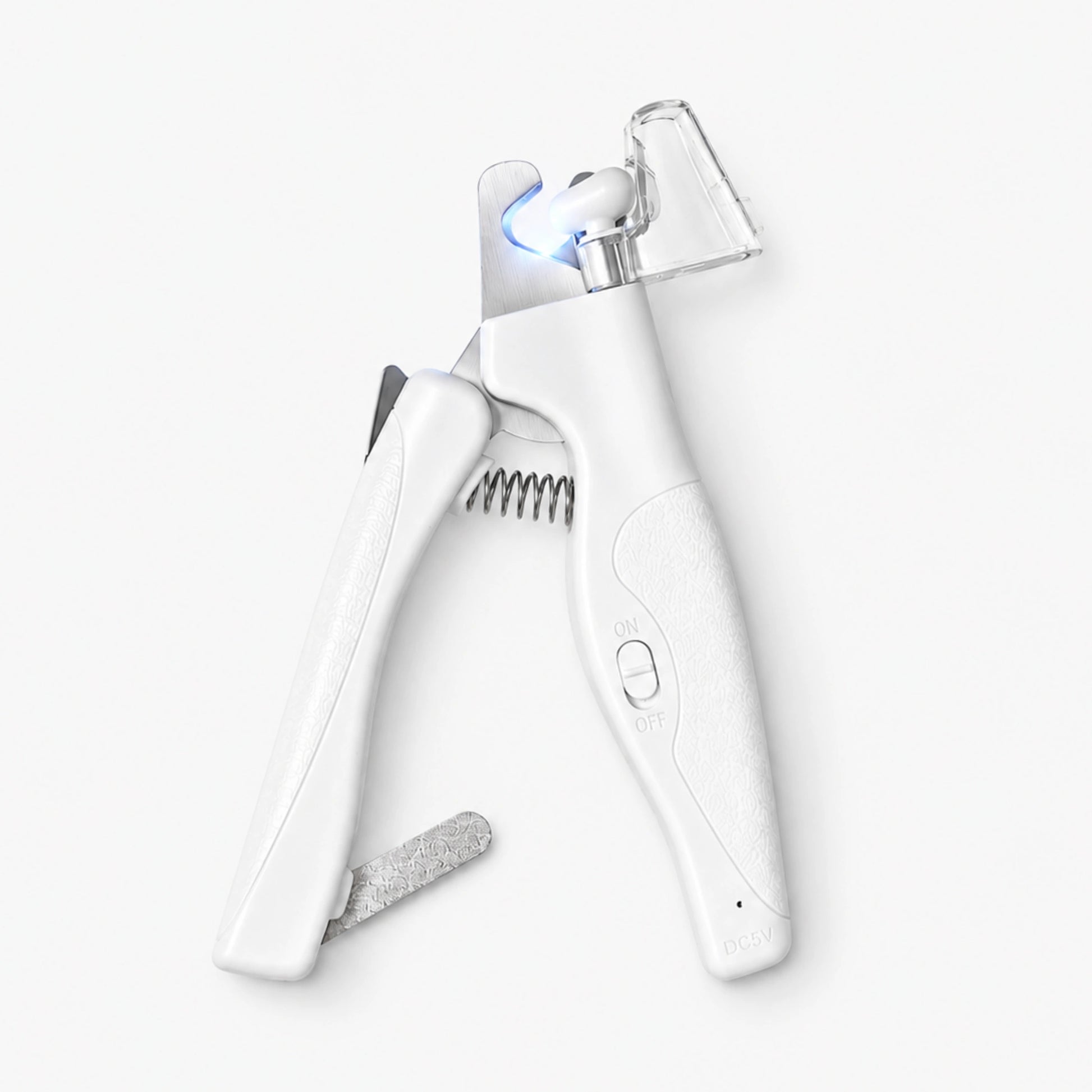 LED cat nail clipper with built-in light and safety guard for precise and safe nail trimming