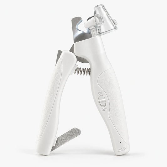 LED cat nail clipper with built-in light and safety guard for precise and safe nail trimming