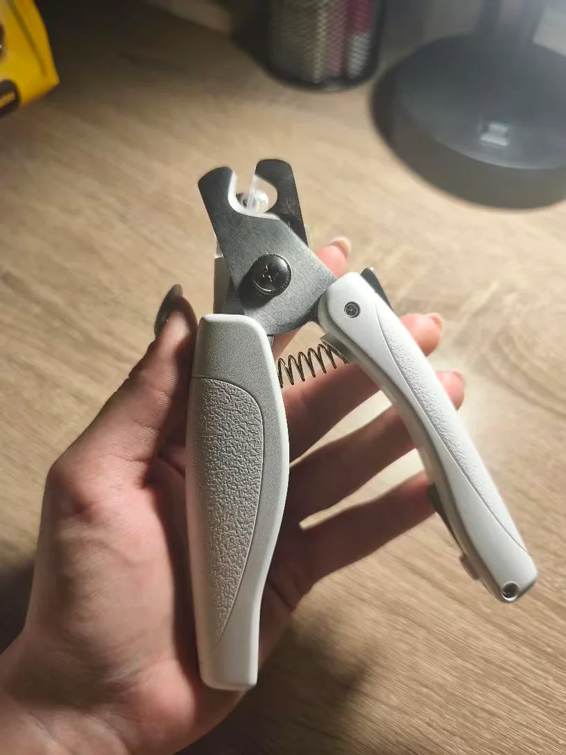 Customer showing the back side of the LED clipper in hands