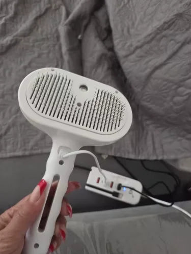 Customer Charging the Mist Brush after grooming
