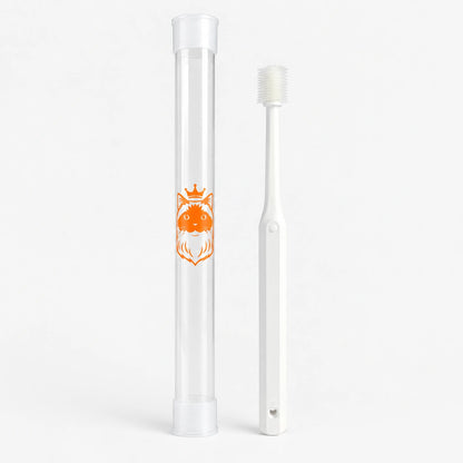 360 cat toothbrush with soft silicone bristles designed for gentle teeth cleaning, plaque removal and daily cat dental care