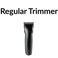 Regular cat trimmer representing a traditional trimming tool in a cat grooming comparison