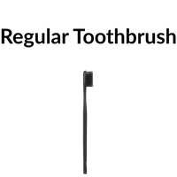 Standard cat toothbrush representing a traditional dental care tool in a cat care comparison